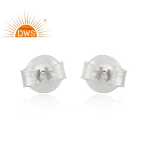 Cute 925 Sterling <b>Silver</b> Earrings Supplier Rose Chalcedony Girls Round Minimalist <b>Stud</b> Earrings Jewelry Wholesaler - Product Image 3