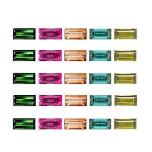 ทัวร์มาลีนหลายแบบธรรมชาติแบบ7X14mm ตัดเหลี่ยมเพชรพลอยหลวมหลายแบบธรรมชาติ - Product Image 2