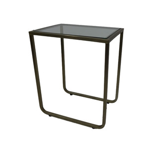 Mesa de centro de lujo moderna, base de acero inoxidable, vidrio templado, superior - Product Image 1