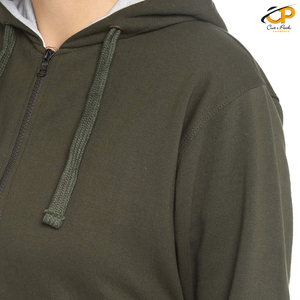 Sweat à capuche pour femmes, en coton uni, Style personnalisable, surdimensionné, avec fermeture éclair, dernière conception 2020 - Product Image 5