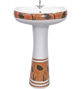 Lavabo en céramique de conception multicolore de fournisseur et de fabricant de Sanitaryware avec le piédestal pour la maison luxueuse. - Product Image 3