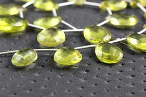 20 pièces de pierres précieuses en quartz citron jaune naturel à facettes en forme de poire perles briolette semi-précieuses en gros - Product Image 3