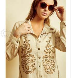 Vintage Classic Design Beaded Embroidery Blouse for Women Long <b>Sleeves</b> Embroidery Blouses Shirts for Wedding Party Blouse Shirt - Product Image 1