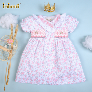 Magnifique robe de bébé pour enfants 100% coton écologique de luxe imprimé floral géométrique en 3D vente en gros OEM ODM pour l'automne - Product Image 2