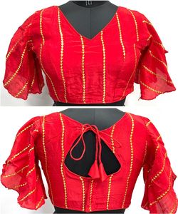 Formal Georgette bordado secuencia trabajo listo para usar blusa cosida Recepción desgaste precio al por mayor textil prenda ApparelGarment - Product Image 4