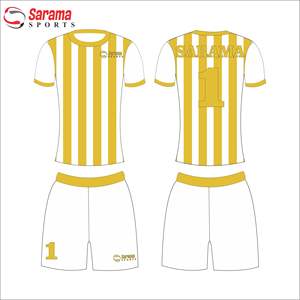 Camisetas de fútbol con impresión por sublimación personalizada para hombre, uniforme de entrenamiento de fútbol amarillo, barato - Product Image 2