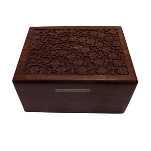 โกศเผาศพทำจากไม้ทำด้วยมือเป็นรูปสี่เหลี่ยมผืนผ้าสำหรับขี้เถ้ามนุษย์ผู้ใหญ่เพศชายหญิง - Product Image 1