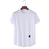 T-shirt unisexe en jersey tricoté 100 % coton, couleur unie, respirant, coupe ample, col rond, manches courtes, anti-plis, décontracté