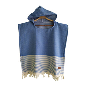 Hooded Pestemal Turkish <b>Towel</b> Beach Pool <b>Poncho</b> for All Sizes Cotton Castle Yellow Hooded Kids <b>Poncho</b> Collection - Product Image 6