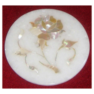 Indian Dealer Handicrafts Marble Natural Stone Coaster Set - Product Image 1