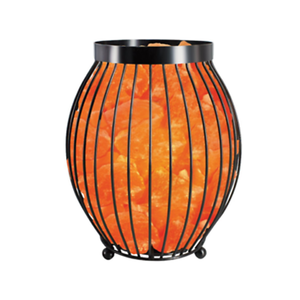 IMPEX PAKISTAN OEM Natural Hand Carved Custom Himalayan Salt Crystals Lamp in Iron Cylinder <b>Basket</b> - Product Image 1
