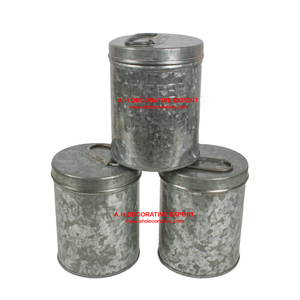 Ensembles de bidons en métal galvanisé de haute qualité, ensemble de 3 bidons en métal à vendre au prix de gros pour la décoration - Product Image 5