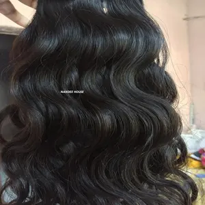 Nandee house indian remy hair natural wavy Curly Indian Hair Weave Bundles Human Hair Extensions