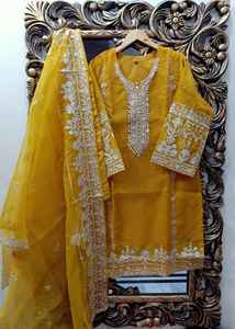 ชุดเดรสผ้าโปร่งบางสไตล์ปากีสถานสำหรับผู้หญิงชุดเดรสคาเมซจากปากีสถาน - Product Image 2