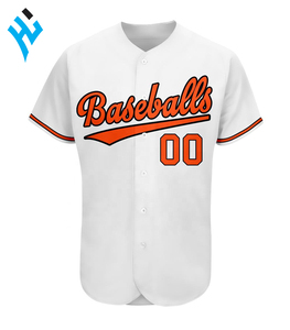 Camiseta de Béisbol Sublimada Personalizada para Hombre, Blanca y Naranja, Número 00, Transpirable, Manga Corta, Corte Regular, Tirantes en X, Poliéster/Algodón, 320g - Product Image 2