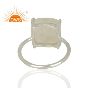 Designer 925 Sterling Fine Silver <b>Girls</b> <b>Ring</b> Jewelry Supplier Prong Set Rainbow Moonstone Gemstone <b>Ring</b> Wholesale - Product Image 3