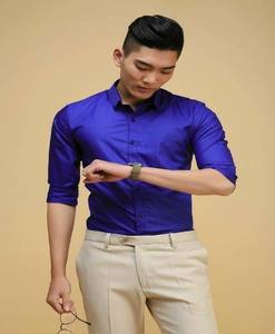 Chemises respirantes à une bouton pour hommes, vêtement de bureau décontracté, teinte unie, séchage rapide, du Vietnam, tendance 2020 - Product Image 3