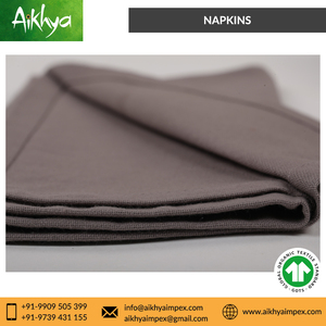 Naturel Organique 100% Pur Coton Lavable Chaud Gris Couleur Serviettes de Table pour la Cuisine - Product Image 2