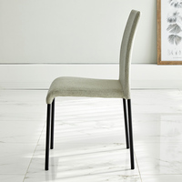 Chaise de salle à manger empilable de style nordique, design moderne européen, en tissu et métal, pour la maison et le bureau, à prix abordable