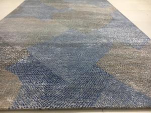 พรมปูพื้นขนสั้นปานกลาง สีฟ้าอ่อน แบบหรูหรา คุณภาพสูง ผลิตด้วยมือ ขนสัตว์แท้ ยางกันลื่น สไตล์โมเดิร์น สำหรับใช้ภายในอาคาร - Product Image 2