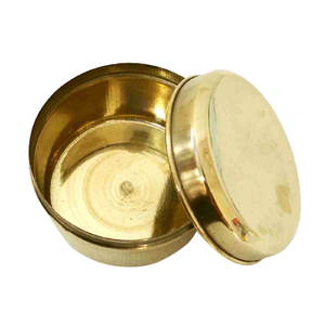 Brass Gold Polished High Quality Roti <b>Box</b> Bread <b>Box</b> with Flower Stylish Lid Multifunctional Dinnerware Serving Chapati <b>Container</b> - Product Image 2