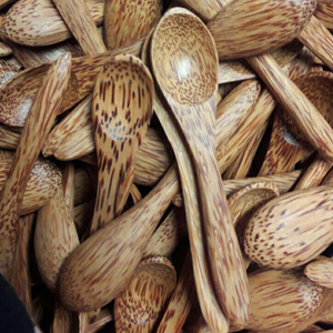 Cuchara pequeña de madera, cuchara de madera de coco, cuchara segura para alimentos ahora en venta - Product Image 1