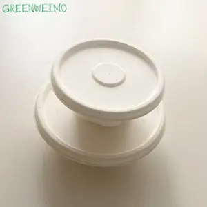Round Disposable Biodegradable Bagasse Pulp Food Packaging Containers Paper Salad Bowl With Lid