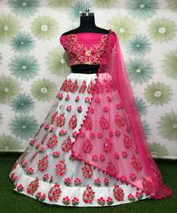 Tendencia rayón seda impresa piedra trabajo lehenga choli con dupatta ropa de boda precio al por mayor Ropa Étnica Surat - Product Image 1