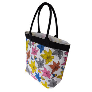 Bolso de mano de yute con borlas de lino para mujer de verano con estampado de flores, bolso de playa ecológico, bolso de sisal reciclado - Product Image 6