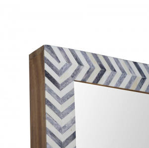 Hueso de incrustación de espejo rectangular en gris y blanco - Product Image 2
