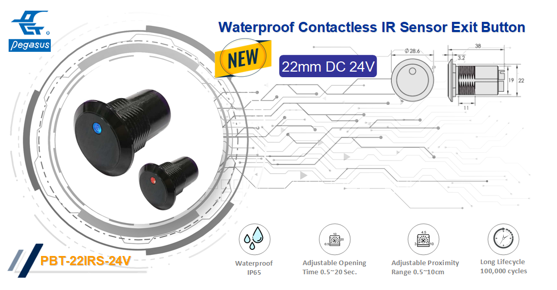 Mini Size DC 10V~24V Elevator No Touch Button 22mm Touchless Infrared Short-Range (0.5cm) Sensor Inductive Switches