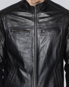 Veste de motard vintage en cuir véritable pour homme de haute qualité, écologique, finition de qualité, fermeture éclair, logo personnalisé, longue, hiver, printemps, nouvelle saison - Product Image 5