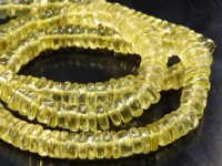 Perles de quartz citron jaunes, polies et lisses, en forme de bouton de pneu, 16 pouces, pour la fabrication de bijoux - Vente en gros