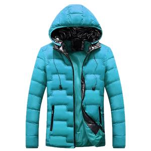 Chaqueta acolchada de invierno para hombre Abrigo de burbujas con capucha para clima frío con diseño de club de béisbol de retazos OEM disponible - Product Image 2