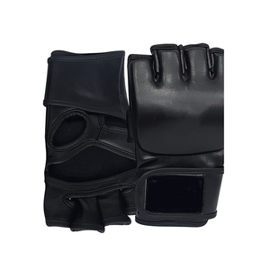 Gants de MMA rouges à demi-doigts avec fermeture Velcro pour l'entraînement aux arts martiaux, en PU de qualité supérieure pour adultes - Product Image 6