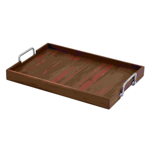 Plateau de service alimentaire en bois de forme ronde de conception attrayante plateau de service de collations avec poignées en métal pour les fournitures d'hôtel et de mariage - Product Image 6