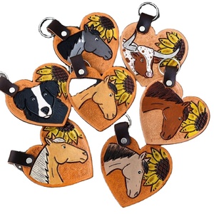 Highest Quality 100% Cow Leather Accessories <b>Key</b> Ring/ <b>Key</b> Fob With Horse Embossed Design Wholesale Manufacturer <b>Custom</b> Made - Product Image 1