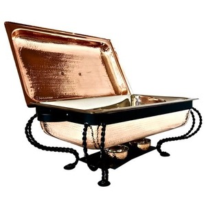 Cuivre pur dernier design nouveau design articles de mariage en cuivre chauffe-plat roi international nouveau design meilleur chauffe-plat en cuivre - Product Image 3