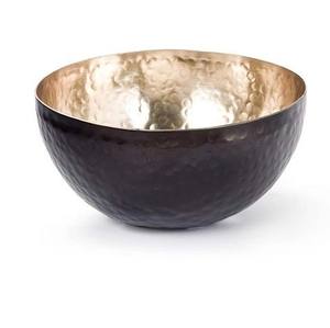 Cuenco redondo de Metal martillado para cocina, cuenco para servir, dorado, interior y negro, diseño exterior, tazón de caramelo de alta calidad - Product Image 1