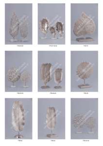 Top Trending Aluminum Leaf Sculpture with Stylish Veins Design Wooden Base Home <b>Decor</b> for Office or <b>Living</b> <b>Room</b> Use - Product Image 4