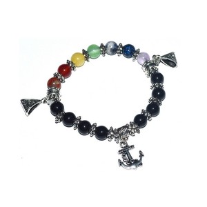 Bracelet 7 Chakra avec carte de signification Bracelets en pierre de Chakra de guérison avec breloques - Product Image 1