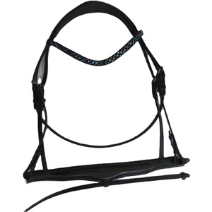 บังเหียนม้าหนังอังกฤษดีไซน์ล่าสุดพร้อมเบาะนุ่มและคริสตัลตกแต่งผู้ค้าส่งผู้ผลิต - Product Image 1