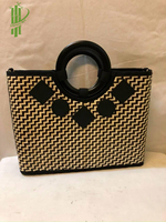 Simple Casual Grand Sac Fourre-Tout Femmes Rotin Crochet Sac À Main Composite Logo Sangle Sac À Dos Paille Plage Usage Quotidien Grande Idée Cadeau