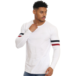 T-shirt manches longues pour hommes, Streetwear, épais, en Polyester et coton, avec impression de Logo personnalisé avant et arrière, vente en gros, - Product Image 4
