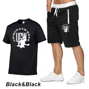 ชุดลำลองผู้ชาย 2 ชิ้น ผ้าฝ้ายออร์แกนิค 100% ระบายอากาศ แห้งเร็ว แขนสั้น คอกลม ลายการ์ตูน ไซส์ใหญ่ - Product Image 3