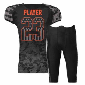 Uniformes personnalisables du football américain sergé respirant Plus Size Jersey avec manches courtes - Product Image 2