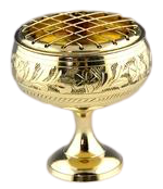 Quemador de incienso Kalavastu de resina, hecho de latón con acabado tallado, decoración artesanal para el hogar, aromatizador de ambiente Lobandaan. - Product Image 6