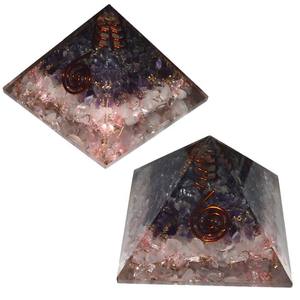 Pyramide d'améthyste et d'orgonite Rose, 50g, pour Orgonite, protège les radiations, anti-Radiation EMF - Product Image 1
