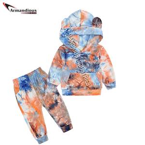 Ropa de bebé de alta calidad Unisex, traje deportivo de lana de Color sólido, chándal de dos piezas para bebé y niño - Product Image 4