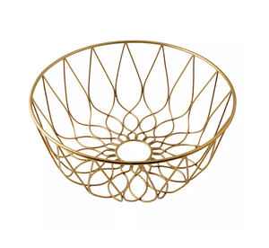 Lujosa cesta de alambre dorado con elegante diseño de malla Almacenamiento decorativo resistente - Product Image 2